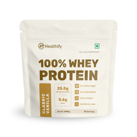Classic Vanilla - 25.5 g Protein Powder - Pack of 1 KG - HealthifyStore