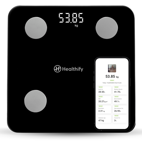 HealthifyMe Smart Scale | Track 11+ Key Body Metrics | 1 Month HealthifySmart Plan | Data Driven Smart Weight Loss with HealthifyMe Smart Scale - HealthifyStore