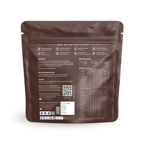 Double Chocolate - 25.5 g Protein Powder - Pack of 1 KG - HealthifyStore