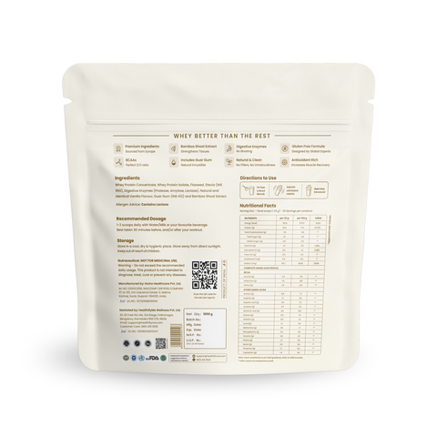 Classic Vanilla - 25.5 g Protein Powder - Pack of 1 KG - HealthifyStore