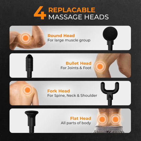 Flexnest Turbo Massage Gun with 4 Heads