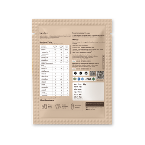 On-the-Go Whey Protein Travel Pack- Creamy Coffee - HealthifyStore