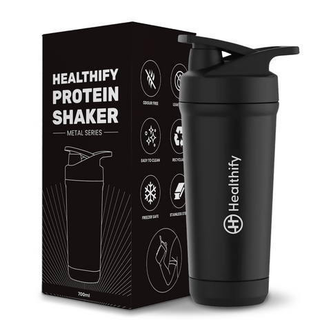 Healthify Premium Stainless Steel Protein Shaker,Leak-Proof Metal Shaker for Men & Women, BPA Free 700ML