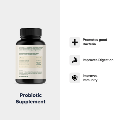 Pre & Probiotic Capsules (100% Veg) - HealthifyStore