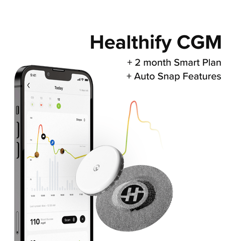 HealthifyMe Smart CGM - Continuous Glucose Monitoring AI Plan with Healthify Snap (For phones with NFC)