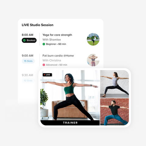 Choose from 50+ daily workout sessions