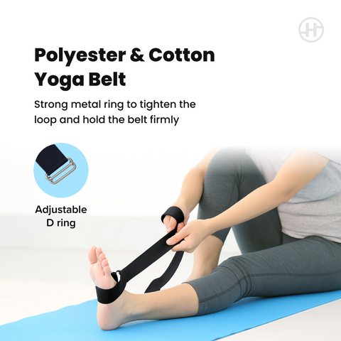 Healthify Yoga Blocks & Belt Set - High-Density Non-Slip EVA Yoga Block, Beginner-Friendly with Beveled Edges, Lightweight, Durable & Easy to Clean