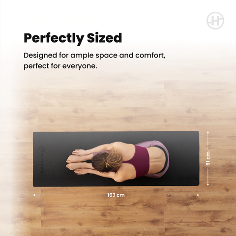 Healthify Yoga Mat - Superior Grip, Functional Design, Superior Cushioning, Ultra Durable, Sweat Resistant and Washable - HealthifyStore