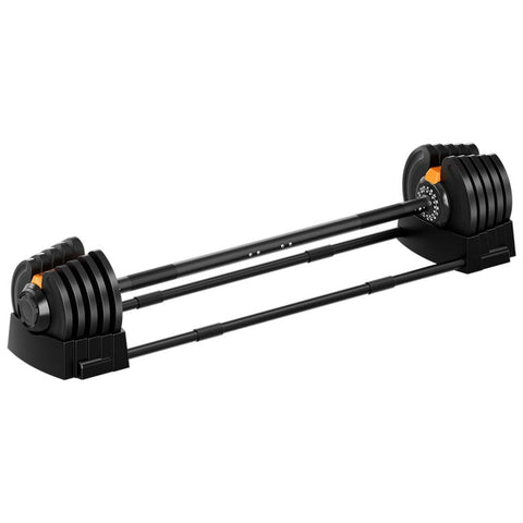 Flexnest 2in1 Adjustable Barbell Dumbbells with 4 Pairs Weight Plates 2.5kgs - 41kgs Weight Lifting Bar