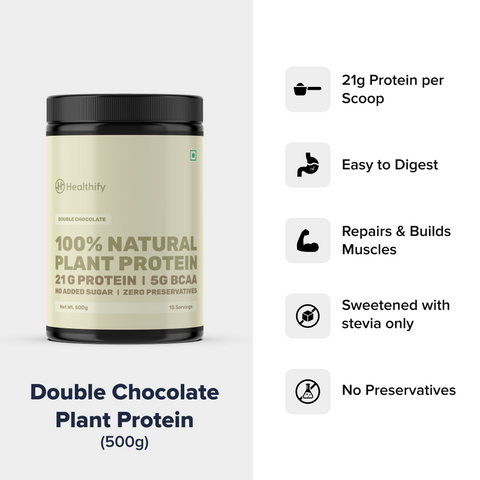 100% Natural Vegan Plant Protein Powder - Double Chocolate