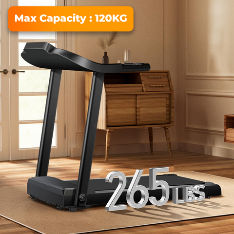 Flexnest Flextread EZ (3 HP Peak) Manual Incline Motorized Treadmill with in-Built Bluetooth Speaker, Max Speed 14km/hr, Max. User Weight 120Kg - HealthifyStore