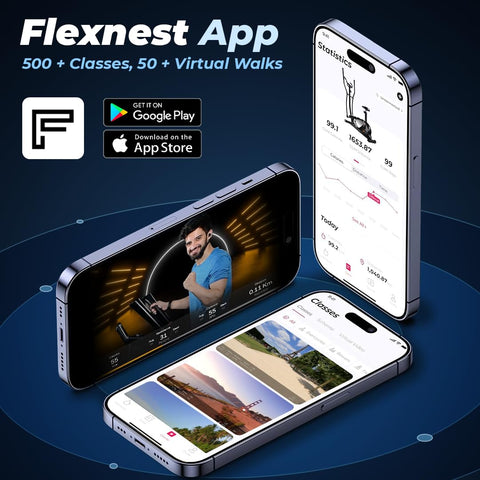 Flexnest Flextrainer EZ Bluetooth Enabled Elliptical Cross Trainer in-Built Display, Max Weight: 120kg