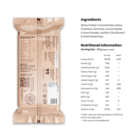 Chocolate Protein Bar - Rich Cocoa, Clean Ingredients, Pure Power