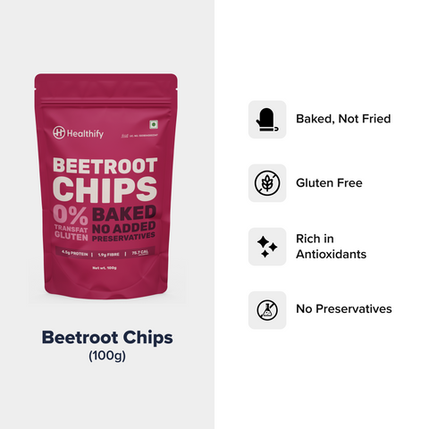 Beetroot Chips - Lip smacking, crispy and nutritious baked chips - HealthifyStore