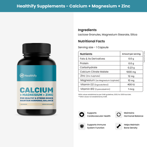 Healthify Premium Pack – Protein Chips & Calcium+Magnesium+Zinc Capsules (Worth ₹649 )
