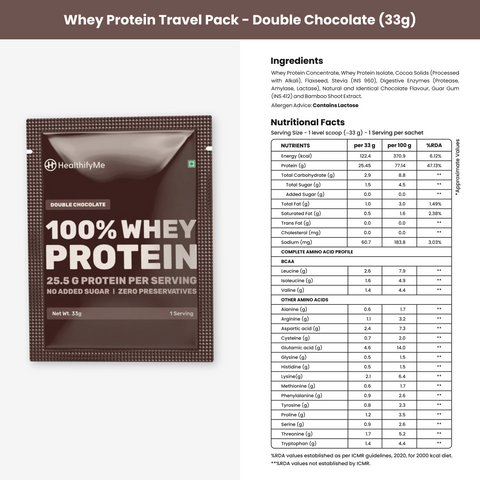 Healthify Healthy Hamper - Kit of On-the-Go Whey Protein Travel Packs (5 units) & Healthify Tumbler Cup