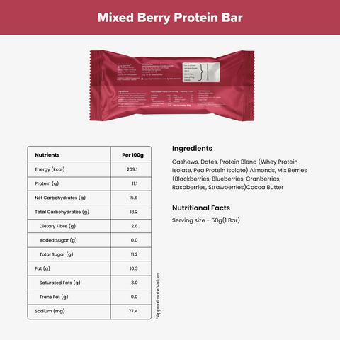 Mixed Berry Protein Bar (50g)