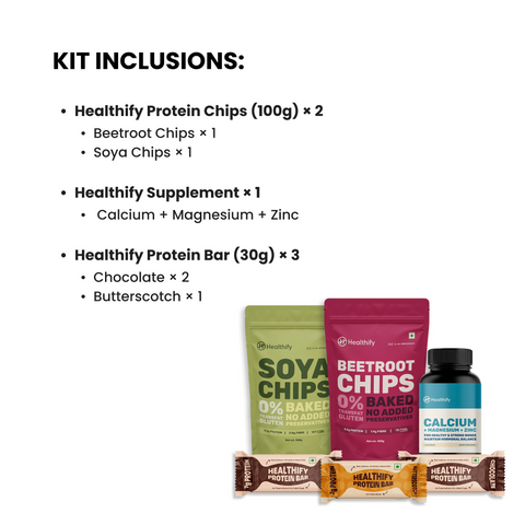 Healthify Premium Wellness Pack – Protein Bars, Healthy Chips & Supplement