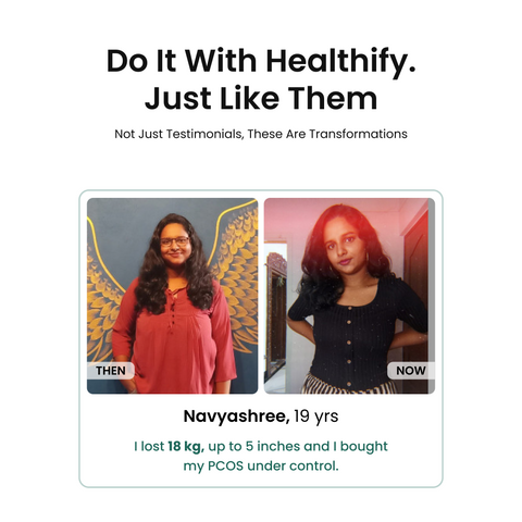 Healthify Pro Plus PCOS with CGM - 3 Month Medical Plan | Custom Diet & Workout | 2 Medical Coaches | Video Calls | Studio | 30-Day Guaranteed Refund