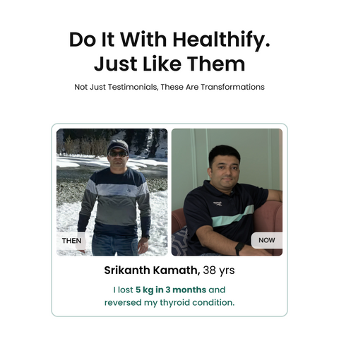 Healthify Pro Plus Thyroid - 3 Month Medical Plan | Custom Diet & Workout | 2 Medical Coaches | Video Calls | Studio | 30-Day Guaranteed Refund