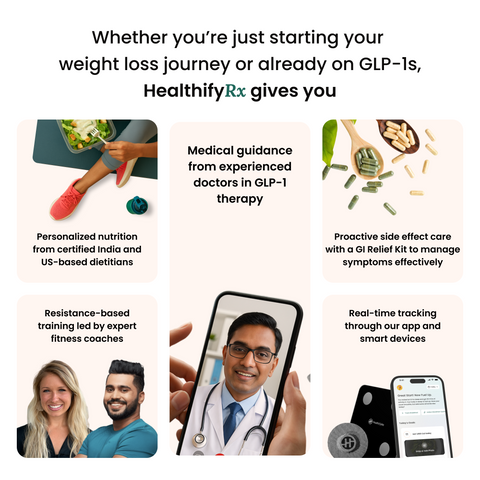 Healthify Rx Smart | Medical Weight Loss Plan with GLP-1 Support, AI Coach Ria & Smart Scale Included