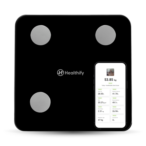 HealthifyMe Smart Scale | 1-Week Free Diet Plan | Track 11+ Key Body Metrics | Data-Driven Smart Weight Loss