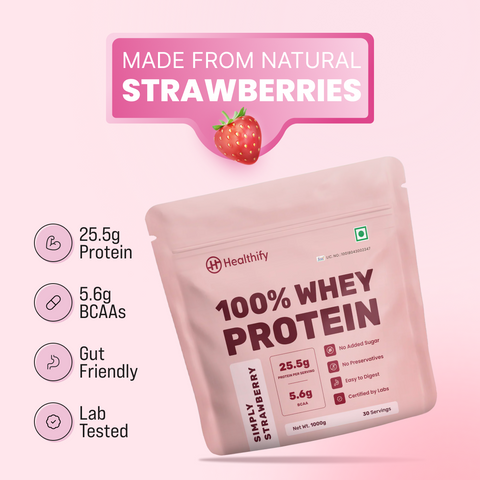 Simply Strawberry - 25.5 g Protein Powder - Pack of 1 KG
