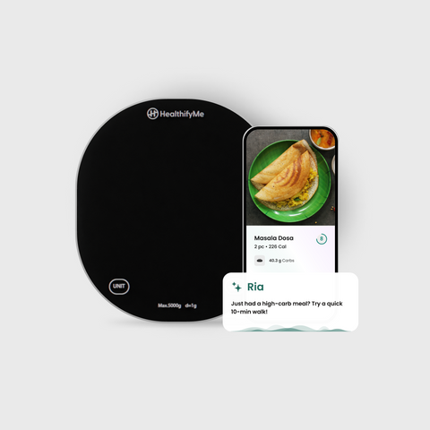 Healthify Smart Scale and Kitchen Scale Combo-Black