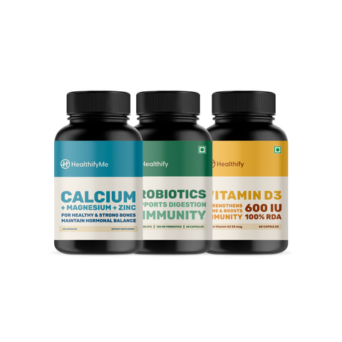 Capsules Pack - Vitamin D3 + Pre & Probiotic + Calcium with Magnesium, Zinc