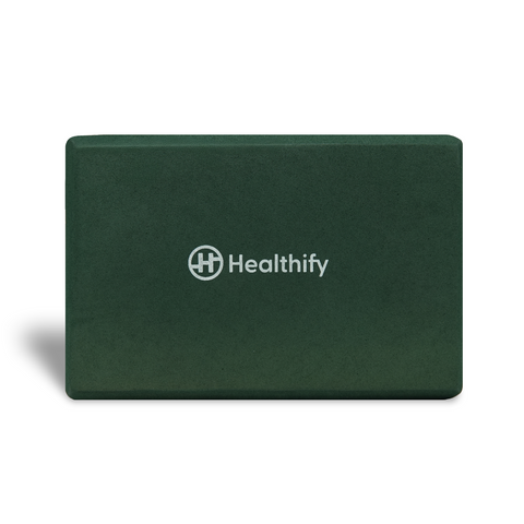 Healthify Yoga Blocks & Belt Set - High-Density Non-Slip EVA Yoga Block, Beginner-Friendly with Beveled Edges, Lightweight, Durable & Easy to Clean